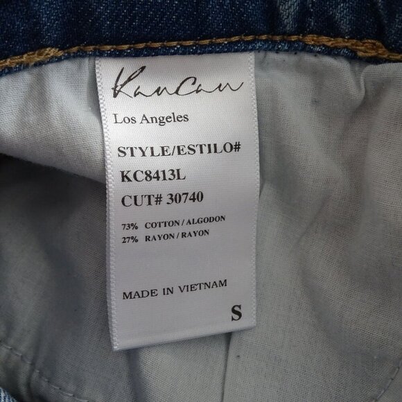 KanCan Estilo Distressed Ripped Denim Cut Off Shorts Women Size S Raw Hem - Picture 4 of 10